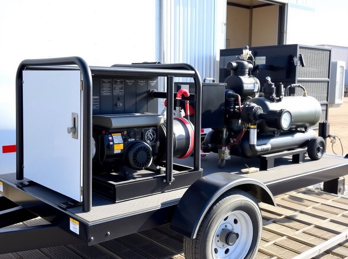 Generator and air compressor equipment used with a spray foam rig setup